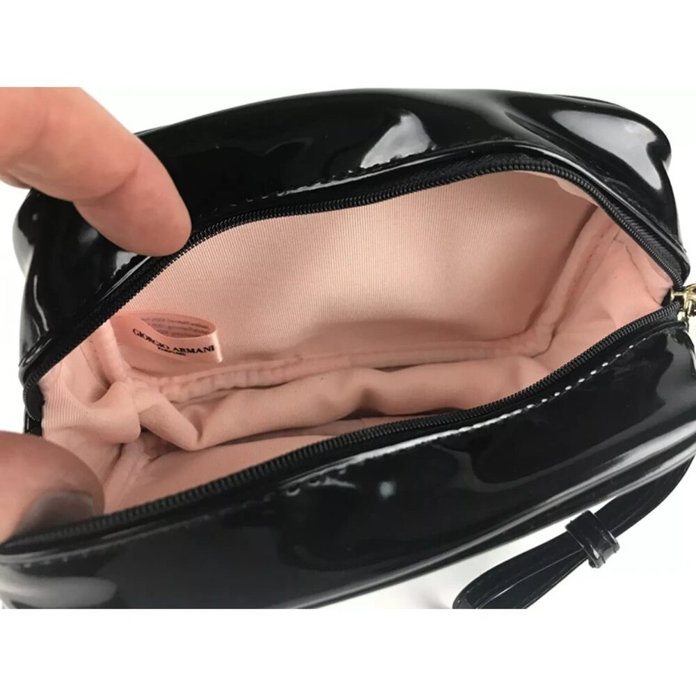 Giorgio Armani Parfums Womens Black Side Handle Toiletry Cosmetics Makeup Bag - Picture 5 of 8